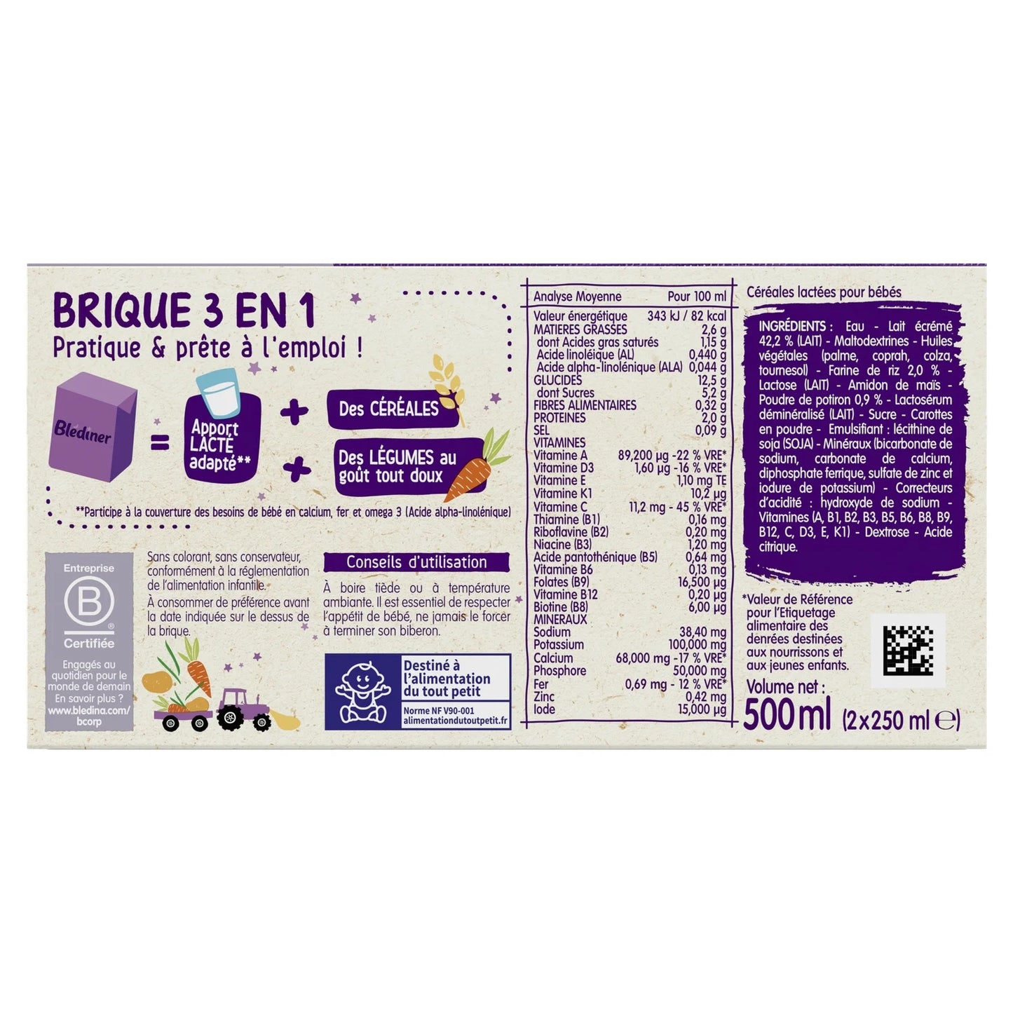 Baby dinner from 6 months Pumpkin Flavor Blédiner BLEDINA