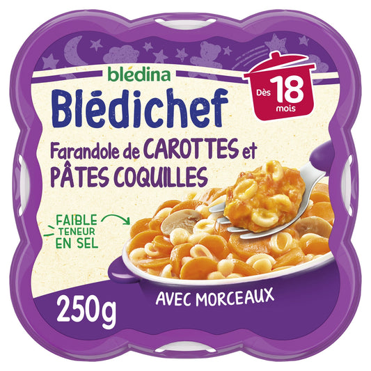 Baby food from 18 months Carrot and Pasta Blédichef BLEDINA
