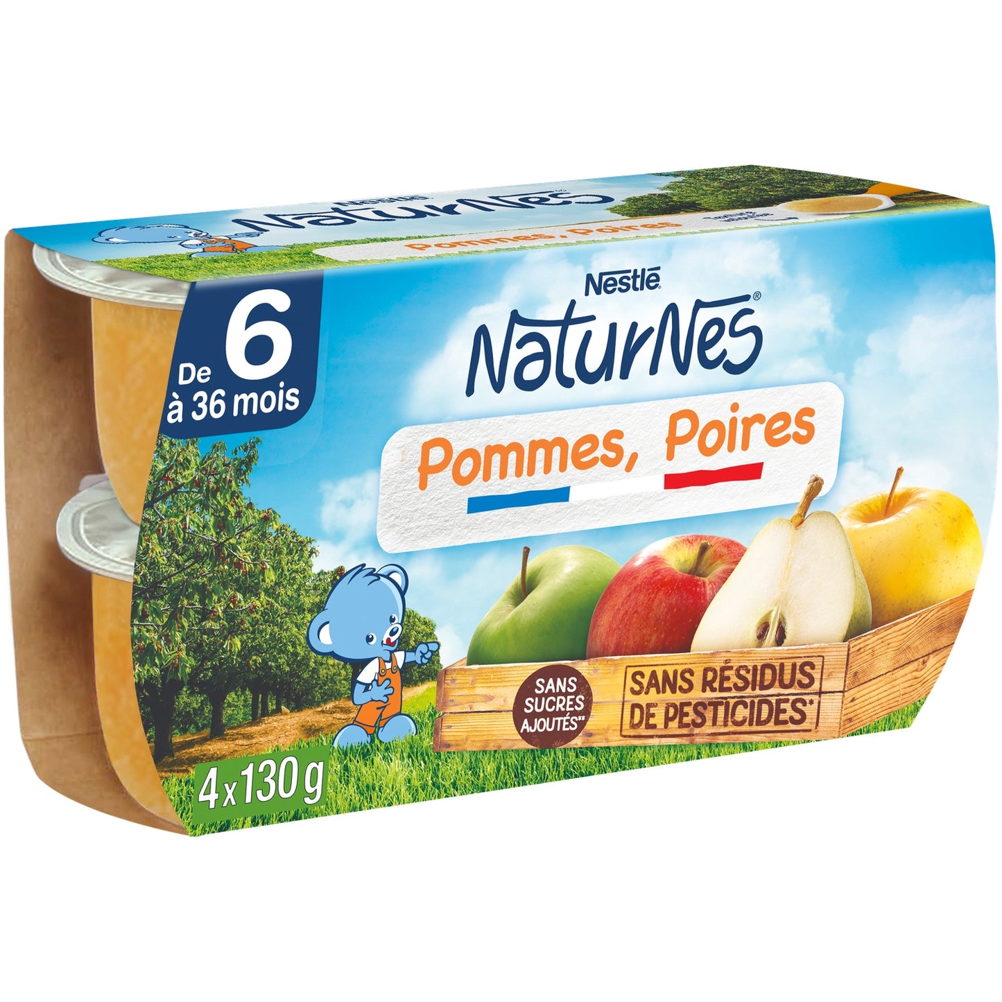 Compotes Baby from 4/6 months, NATURNES apples and pears
