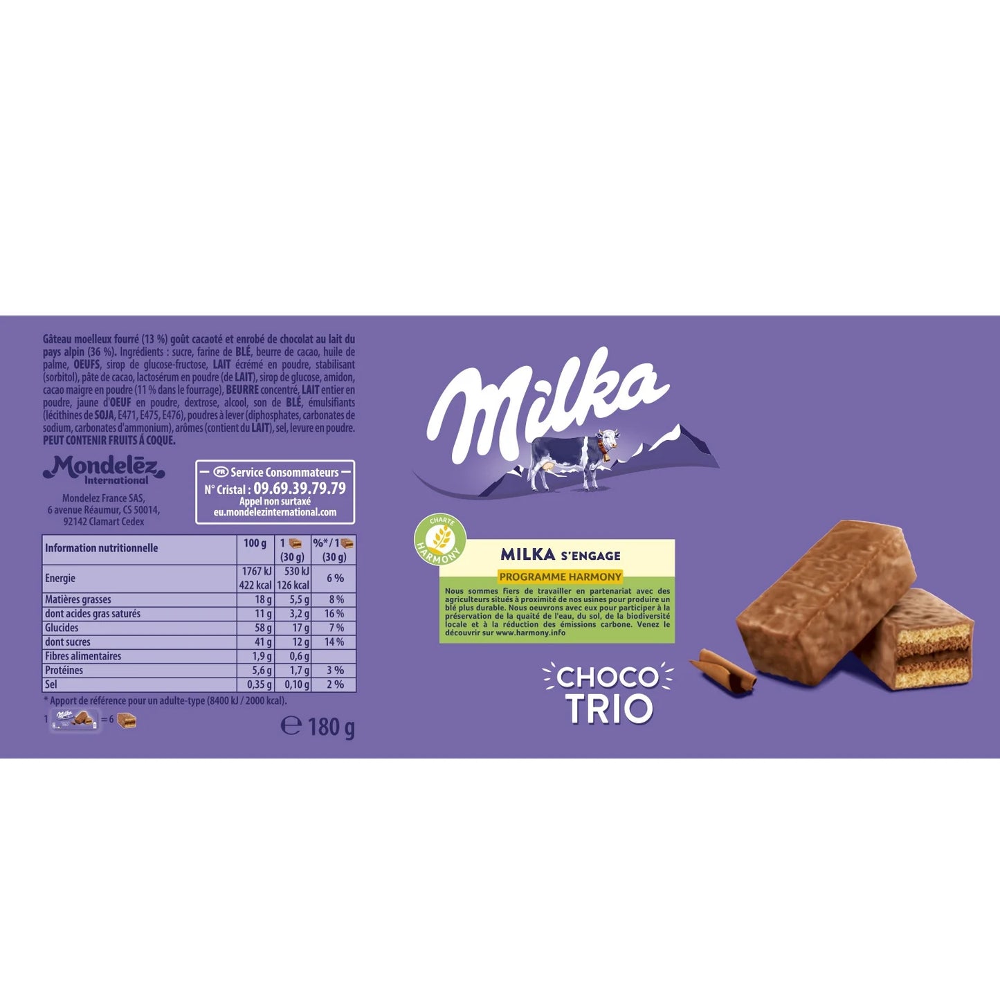 MILKA Choco Trio chocolate-filled cakes 180g