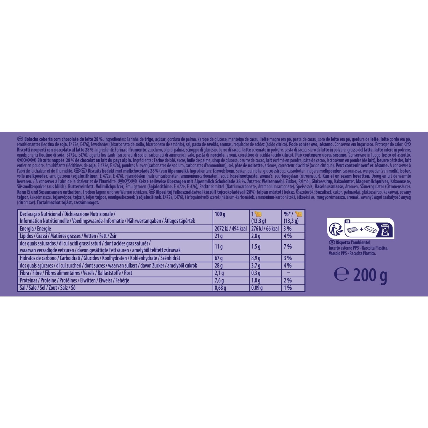 MILKA Choco Moo milk chocolate-coated cookies 200g