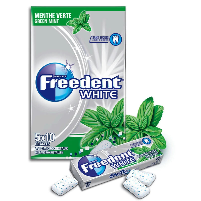 FREEDENT WHITE Sugar-Free Spearmint Chewing Gum