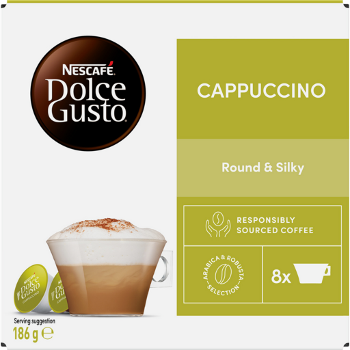 Nescafe Dolce Gusto for Nescafe Dolce Gusto Brewers, Cappuccino, 16 Count (8 drink)
