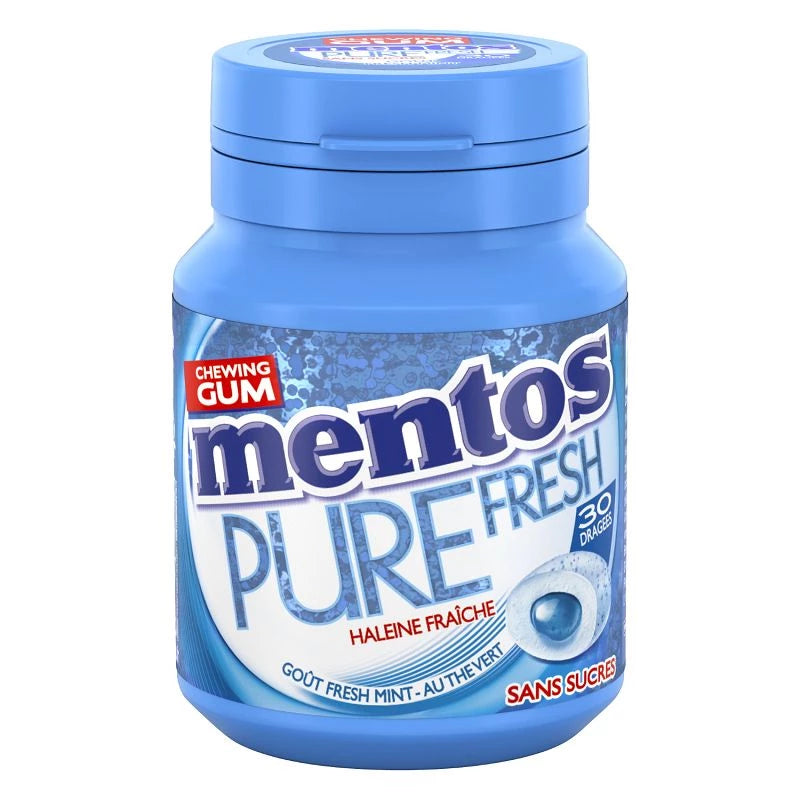 Mentos Pure Fresh Freshmint Chewing Gum, 30 pieces