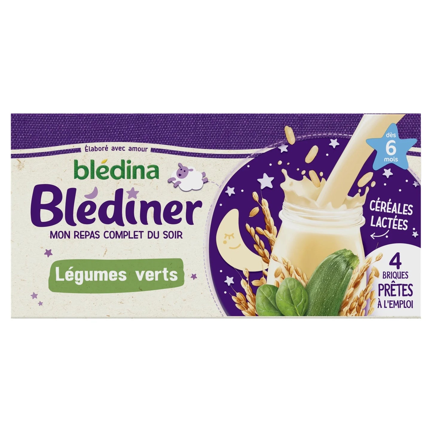 Cereales baby of the Evening from 6 months Taste green vegetables Blédiner BLEDINA