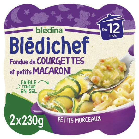 Baby dish from 12 months Zucchini melted with Macaroni Blédichef BLEDINA