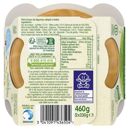 Baby food from 12 months Spaghetti and Cream of Vegetable Blédichef BLEDINA