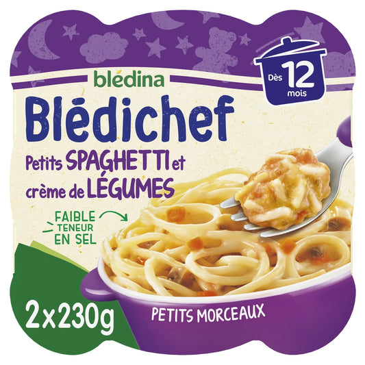 Baby food from 12 months Spaghetti and Cream of Vegetable Blédichef BLEDINA