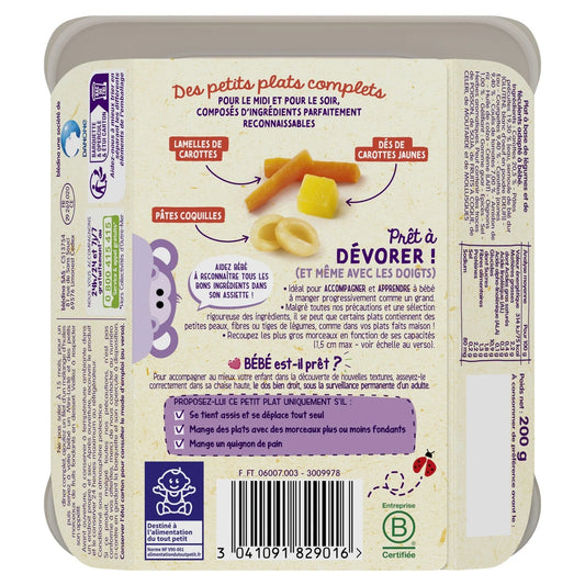 Meals for babies (from 15 months) Provençal Vegetable Chunks BLEDINA Pasta