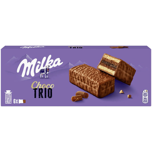 MILKA Choco Trio chocolate-filled cakes 180g