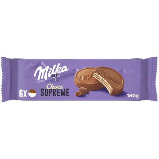 MILKA supreme milk chocolate-coated wafer cookies 180g